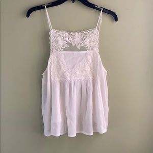 White Lace Summer Tank Top